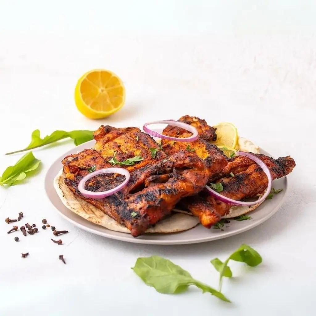 Plain Chicken On Charcoal